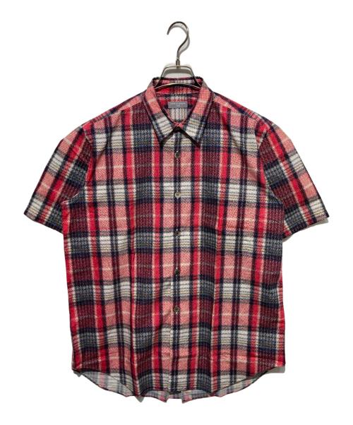 COMME des GARCONS HOMME（コムデギャルソン オム）COMME des GARCONS HOMME (コムデギャルソン オム) ボックスシルエットチェックシャツ レッド サイズ:無しの古着・服飾アイテム
