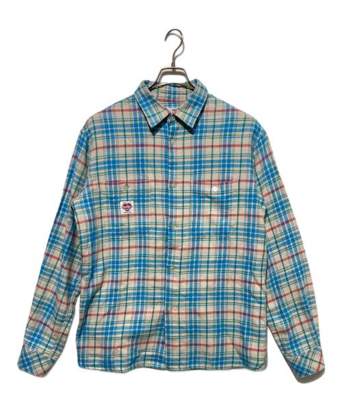 CHALLENGER（チャレンジャー）CHALLENGER (チャレンジャー) CHECK SHRIT ホワイト×ブルー サイズ:Mの古着・服飾アイテム