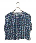 HERALBONYヘラルボニー）の古着「シフォンブラウス「タイトル不明」」｜ブルー×グリーン