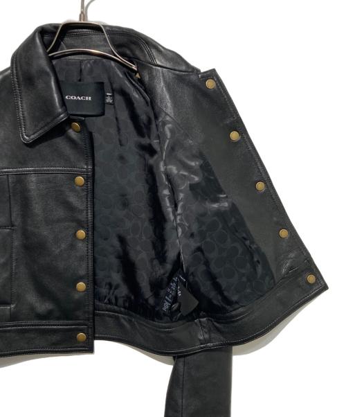 COACH（コーチ）COACH (コーチ) レザージャケット ブラック サイズ:XSの古着・服飾アイテム
