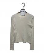 COACHコーチ）の古着「リブド ロング スリーブ シャツ・コーチ エンブロイダリー」｜ホワイト