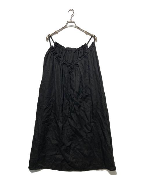 journal standard luxe（ジャーナルスタンダード ラックス）JOURNAL STANDARD LUXE (ジャーナルスタンダード ラックス) リネン キャミワンピース ブラック サイズ:Freeの古着・服飾アイテム