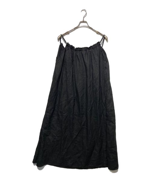 journal standard luxe（ジャーナルスタンダード ラックス）JOURNAL STANDARD LUXE (ジャーナルスタンダード ラックス) リネン キャミワンピース ブラック サイズ:Freeの古着・服飾アイテム