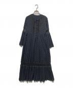 freadaフリーダ）の古着「カットワーク刺繍ワンピース」｜ブラック