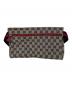 GUCCI (グッチ) GG柄ウエストバッグ ネイビー×ベージュ×レッド：35000円