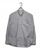 The CLASIKザ クラシック）の古着「COLLARLESS SHIRT」｜ブルー×ホワイト