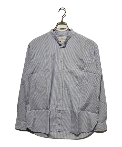 The CLASIK（ザ クラシック）The CLASIK (ザ クラシック) COLLARLESS SHIRT ブルー×ホワイト サイズ:46の古着・服飾アイテム