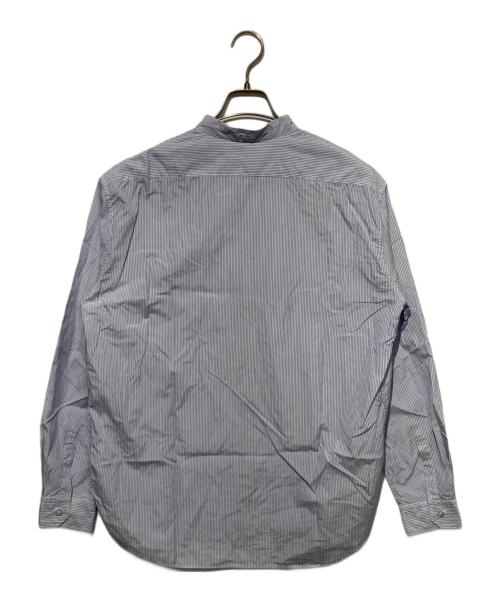 The CLASIK（ザ クラシック）The CLASIK (ザ クラシック) COLLARLESS SHIRT ブルー×ホワイト サイズ:46の古着・服飾アイテム