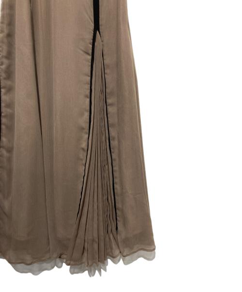 Mystrada（マイストラーダ）Mystrada (マイストラーダ) アシメプリーツドッキングワンピース ブラウン サイズ:38の古着・服飾アイテム