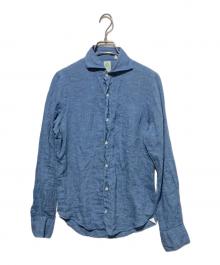 finamore（フィナモレ）の古着「ワイドカラーリネンシャツ」｜ブルー
