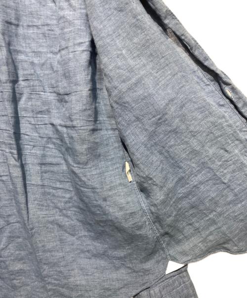 finamore（フィナモレ）finamore (フィナモレ) ワイドカラーリネンシャツ ブルー サイズ:14の古着・服飾アイテム