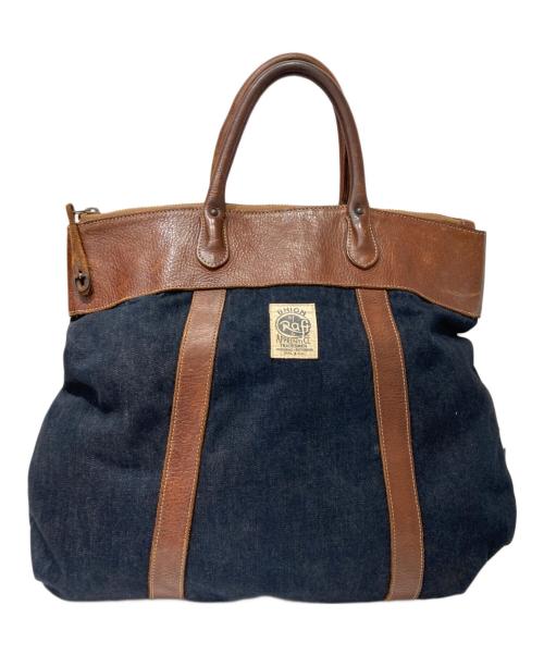 RRL（ダブルアールエル）RRL (ダブルアールエル) デニム×レザーバンドバッグ インディゴ×ブラウンの古着・服飾アイテム
