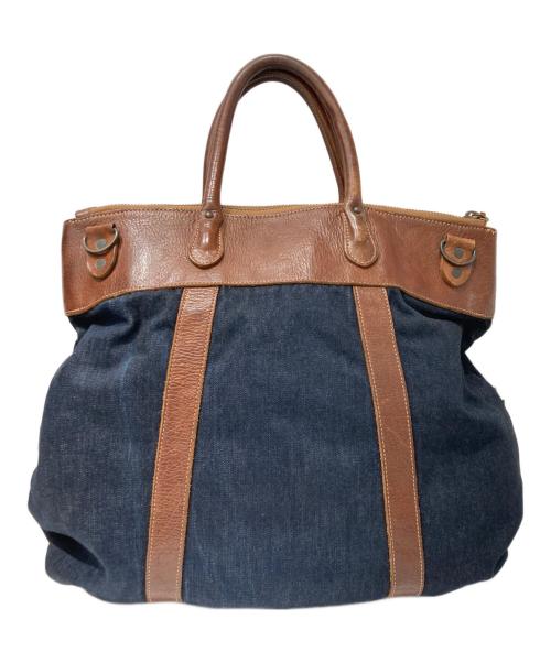 RRL（ダブルアールエル）RRL (ダブルアールエル) デニム×レザーバンドバッグ インディゴ×ブラウンの古着・服飾アイテム