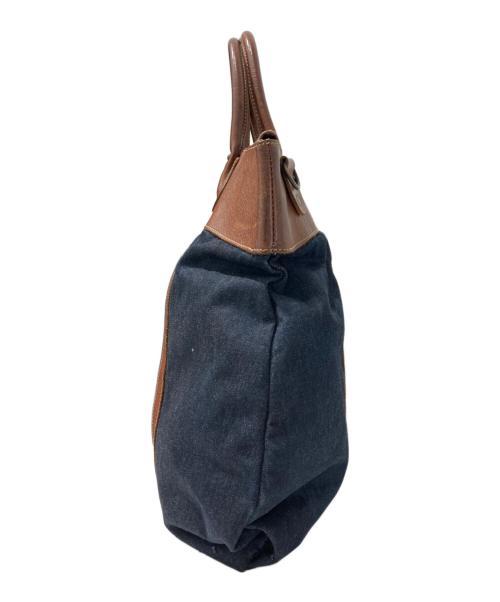 RRL（ダブルアールエル）RRL (ダブルアールエル) デニム×レザーバンドバッグ インディゴ×ブラウンの古着・服飾アイテム