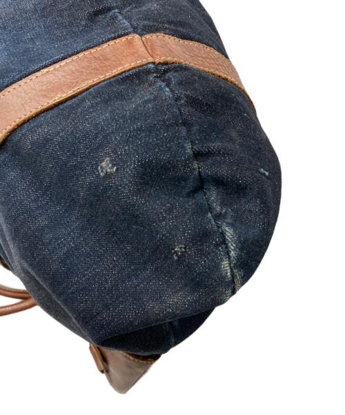 RRL（ダブルアールエル）RRL (ダブルアールエル) デニム×レザーバンドバッグ インディゴ×ブラウンの古着・服飾アイテム