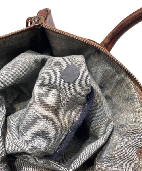 RRL（ダブルアールエル）RRL (ダブルアールエル) デニム×レザーバンドバッグ インディゴ×ブラウンの古着・服飾アイテム