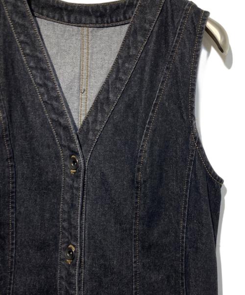 GRACE CONTINENTAL（グレースコンチネンタル）GRACE CONTINENTAL (（グレースコンチネンタル) デニムノースリーブロングワンピース ブラック サイズ:36の古着・服飾アイテム