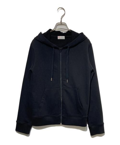 RED VALENTINO（レッドヴァレンティノ）RED VALENTINO (レッドヴァレンティノ) バックレースアップジップパーカー ブラック サイズ:Sの古着・服飾アイテム