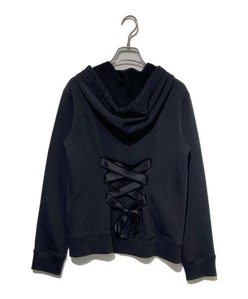 RED VALENTINO（レッドヴァレンティノ）RED VALENTINO (レッドヴァレンティノ) バックレースアップジップパーカー ブラック サイズ:Sの古着・服飾アイテム