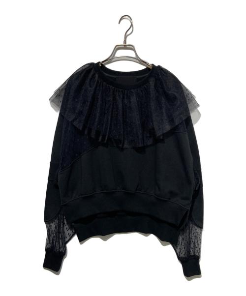 RED VALENTINO（レッドヴァレンティノ）RED VALENTINO (レッドヴァレンティノ) チュールドッキングスウェット ブラック サイズ:XSの古着・服飾アイテム
