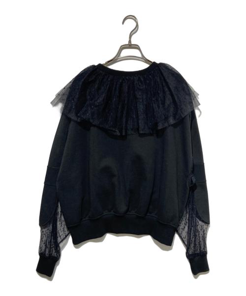 RED VALENTINO（レッドヴァレンティノ）RED VALENTINO (レッドヴァレンティノ) チュールドッキングスウェット ブラック サイズ:XSの古着・服飾アイテム