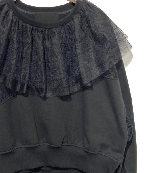 RED VALENTINO（レッドヴァレンティノ）RED VALENTINO (レッドヴァレンティノ) チュールドッキングスウェット ブラック サイズ:XSの古着・服飾アイテム