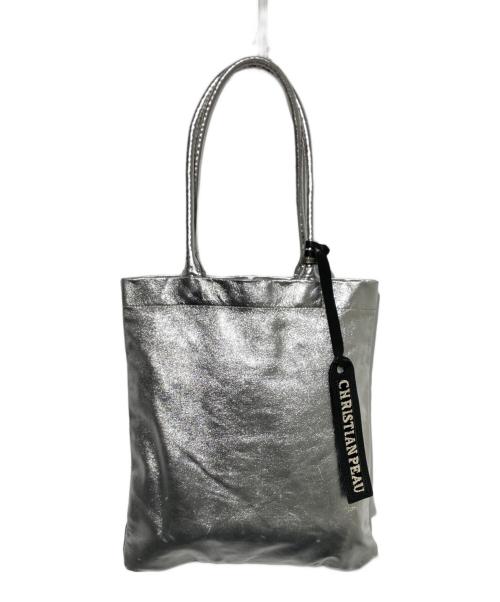CHRISTIAN PEAU（クリスチャンポー）CHRISTIAN PEAU (クリスチャンポー) シープレザーハンドバッグ シルバーの古着・服飾アイテム