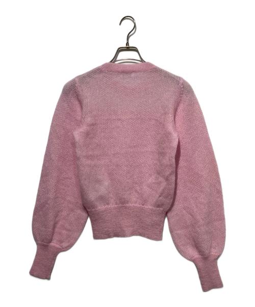 RED VALENTINO（レッドヴァレンティノ）RED VALENTINO (レッドヴァレンティノ) シアー切替ニット ピンク サイズ:XSの古着・服飾アイテム