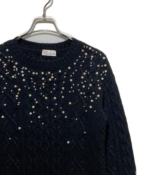 RED VALENTINO（レッドヴァレンティノ）RED VALENTINO (レッドヴァレンティノ) ケーブルニット ブラック サイズ:XSの古着・服飾アイテム