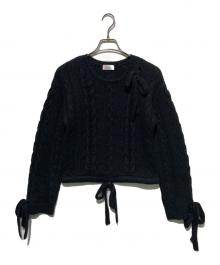 RED VALENTINO（レッドヴァレンティノ）の古着「ケーブルニット」｜ブラック