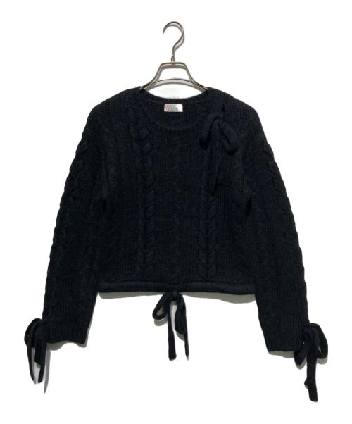 RED VALENTINO（レッドヴァレンティノ）RED VALENTINO (レッドヴァレンティノ) ケーブルニット ブラック サイズ:XSの古着・服飾アイテム