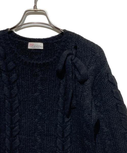 RED VALENTINO（レッドヴァレンティノ）RED VALENTINO (レッドヴァレンティノ) ケーブルニット ブラック サイズ:XSの古着・服飾アイテム