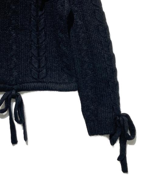 RED VALENTINO（レッドヴァレンティノ）RED VALENTINO (レッドヴァレンティノ) ケーブルニット ブラック サイズ:XSの古着・服飾アイテム