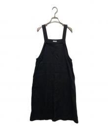 fog linen work（フォグリネンワーク）の古着「リネンサロペット」｜ブラック