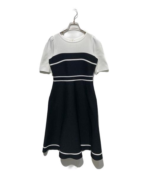 M Maglie le cassetto（エム マーリエ ル カセット）M Maglie le cassetto (エム マーリエ ル カセット) ニットワンピース ホワイト×ブラック サイズ:９の古着・服飾アイテム