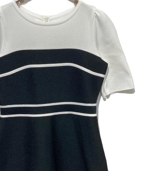 M Maglie le cassetto（エム マーリエ ル カセット）M Maglie le cassetto (エム マーリエ ル カセット) ニットワンピース ホワイト×ブラック サイズ:９の古着・服飾アイテム