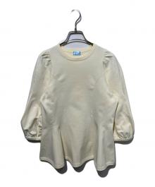 KUMIKYOKU（クミキョク）の古着「ペプラム ニットプルオーバー」｜ホワイト