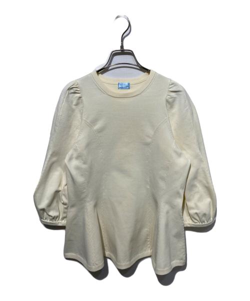 KUMIKYOKU（クミキョク）KUMIKYOKU (クミキョク) ペプラム ニットプルオーバー ホワイト サイズ:Freeの古着・服飾アイテム
