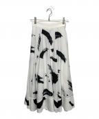 Ameriアメリ）の古着「MEDI INK FLARE SKIRT」｜ホワイト×ブラック