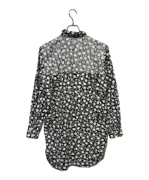 BLACK COMME des GARCONS（ブラックコムデギャルソン）BLACK COMME des GARCONS (ブラックコムデギャルソン) 総柄ロングシャツ ホワイト サイズ:Lの古着・服飾アイテム
