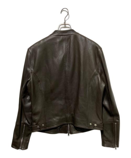 EMMETI（エンメティ）EMMETI (エンメティ) H/アッカコラボシングルライダースジャケット ブラウン サイズ:52の古着・服飾アイテム