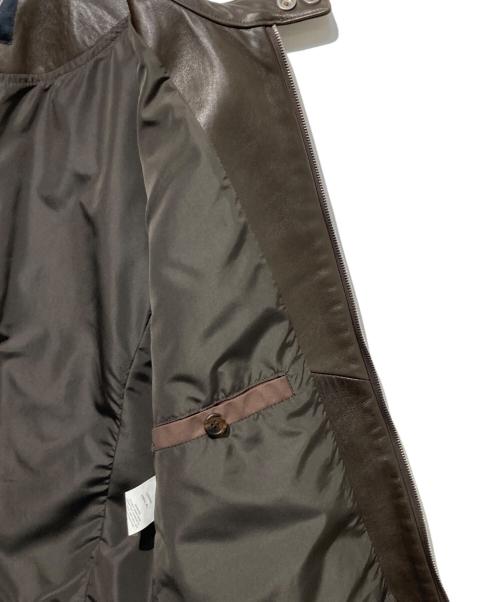 EMMETI（エンメティ）EMMETI (エンメティ) H/アッカコラボシングルライダースジャケット ブラウン サイズ:52の古着・服飾アイテム
