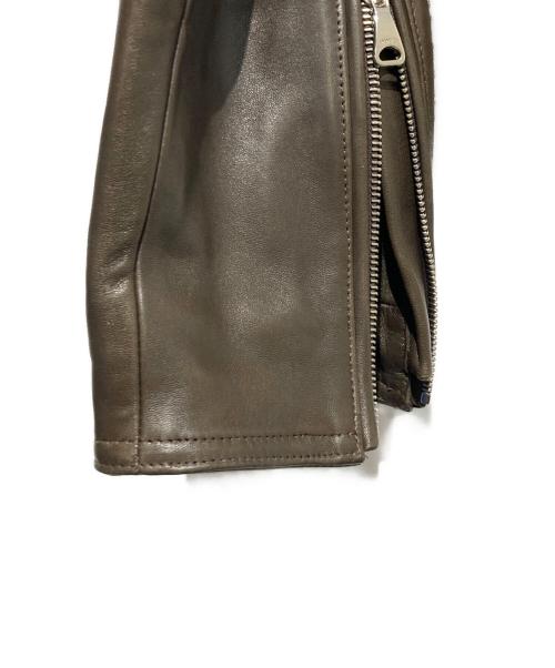 EMMETI（エンメティ）EMMETI (エンメティ) H/アッカコラボシングルライダースジャケット ブラウン サイズ:52の古着・服飾アイテム