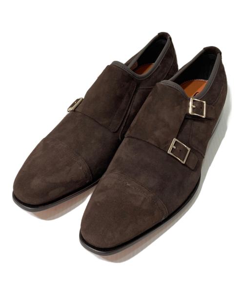 Santoni（サントーニ）Santoni (サントーニ) ダブルモンクストラップローファー ブラウン サイズ:9の古着・服飾アイテム