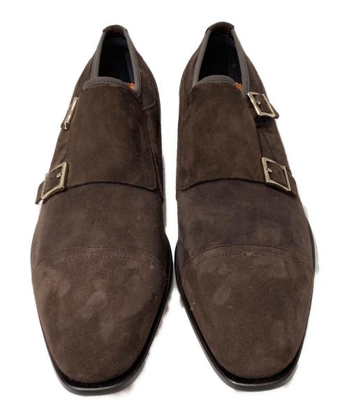 Santoni（サントーニ）Santoni (サントーニ) ダブルモンクストラップローファー ブラウン サイズ:9の古着・服飾アイテム