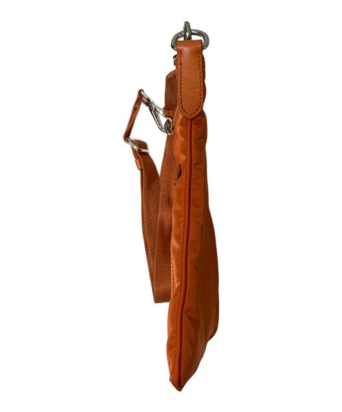 PRADA（プラダ）PRADA (プラダ) ナイロン×レザー ショルダーバッグ オレンジの古着・服飾アイテム