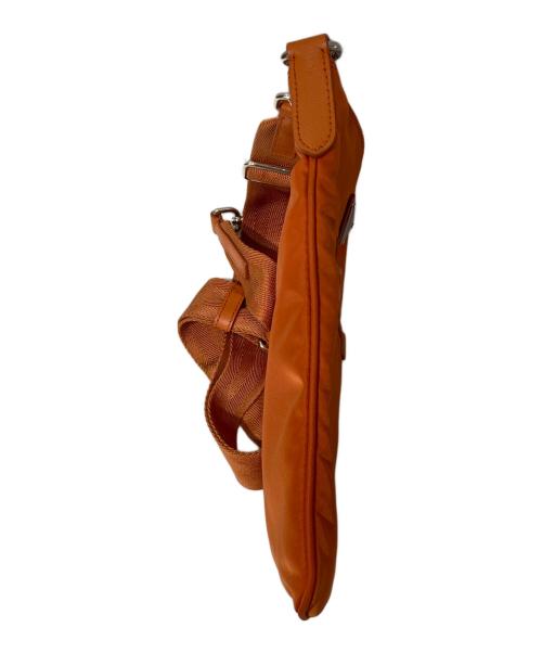 PRADA（プラダ）PRADA (プラダ) ナイロン×レザー ショルダーバッグ オレンジの古着・服飾アイテム