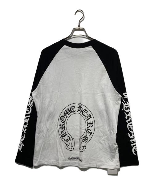 CHROME HEARTS（クロムハーツ）CHROME HEARTS (クロムハーツ) Neck Logo Horseshoe Raglan Sleeve Tee ホワイト サイズ:XLの古着・服飾アイテム