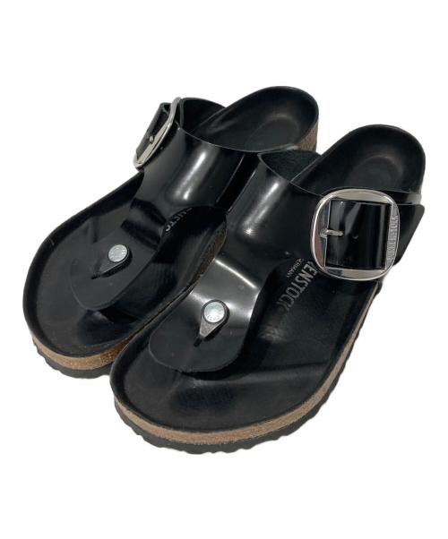 BIRKENSTOCK（ビルケンシュトック）BIRKENSTOCK (ビルケンシュトック) GIZEH バックルサンダル ブラック×ベージュ サイズ:28の古着・服飾アイテム