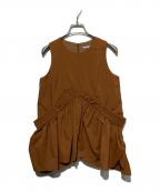 UN3D.アンスリード）の古着「ROUND GATHER TOP」｜ブラウン